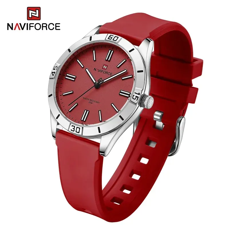 Naviforce NF5041 Fashion Maroon Dial Ladies Watch